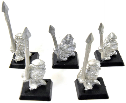 DWARFS 5 Classic Clansmen With Spear #1 METAL Warhammer Fantasy