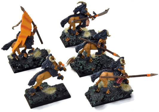 BEASTMEN 5 Centigor Herds #3 WELL PAINTED Metal