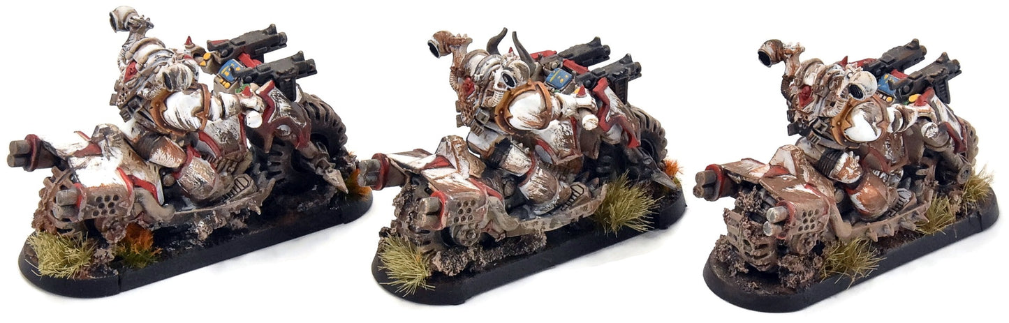 CHAOS SPACE MARINES 3 Bikers #2 WELL PAINTED Warhammer 40K