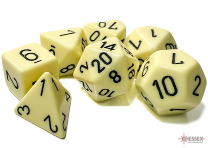 Opaque 7-die Set Polyhedral Pastel Yellow/black