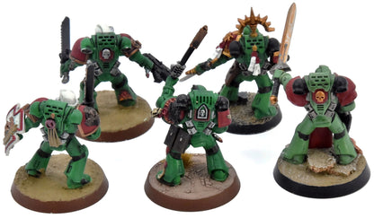 SPACE MARINES Salamanders 5 Veterans #1 WELL PAINTED Warhammer 40K