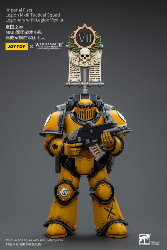 Legion MkIII Tactical Squad Legionary with Legion Vexilla Imperial Fists Joy Toy
