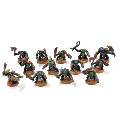 ORKS 12 Ork Boyz With Nob #7 WELL PAINTED 40K