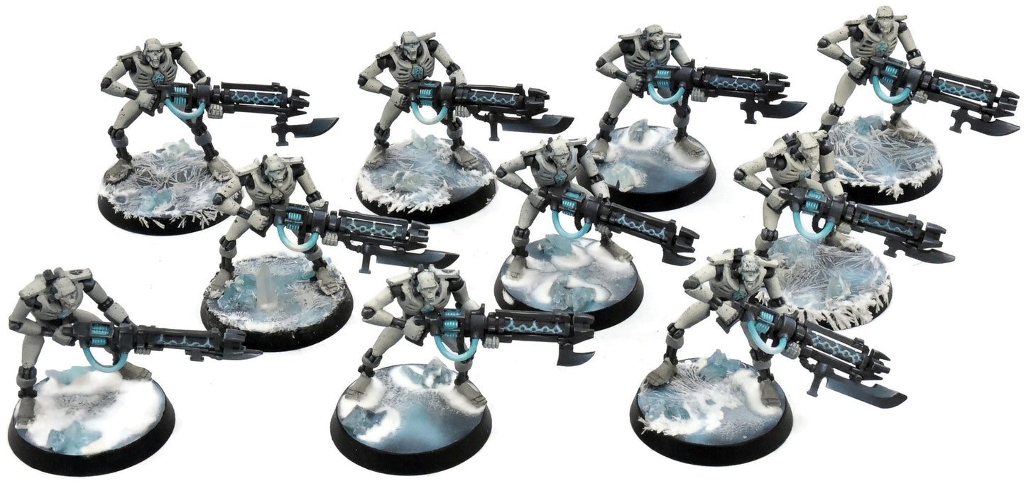 NECRONS 10 Necron Warriors #1 Warhammer 40K Old Sculpt WELL PAINTED