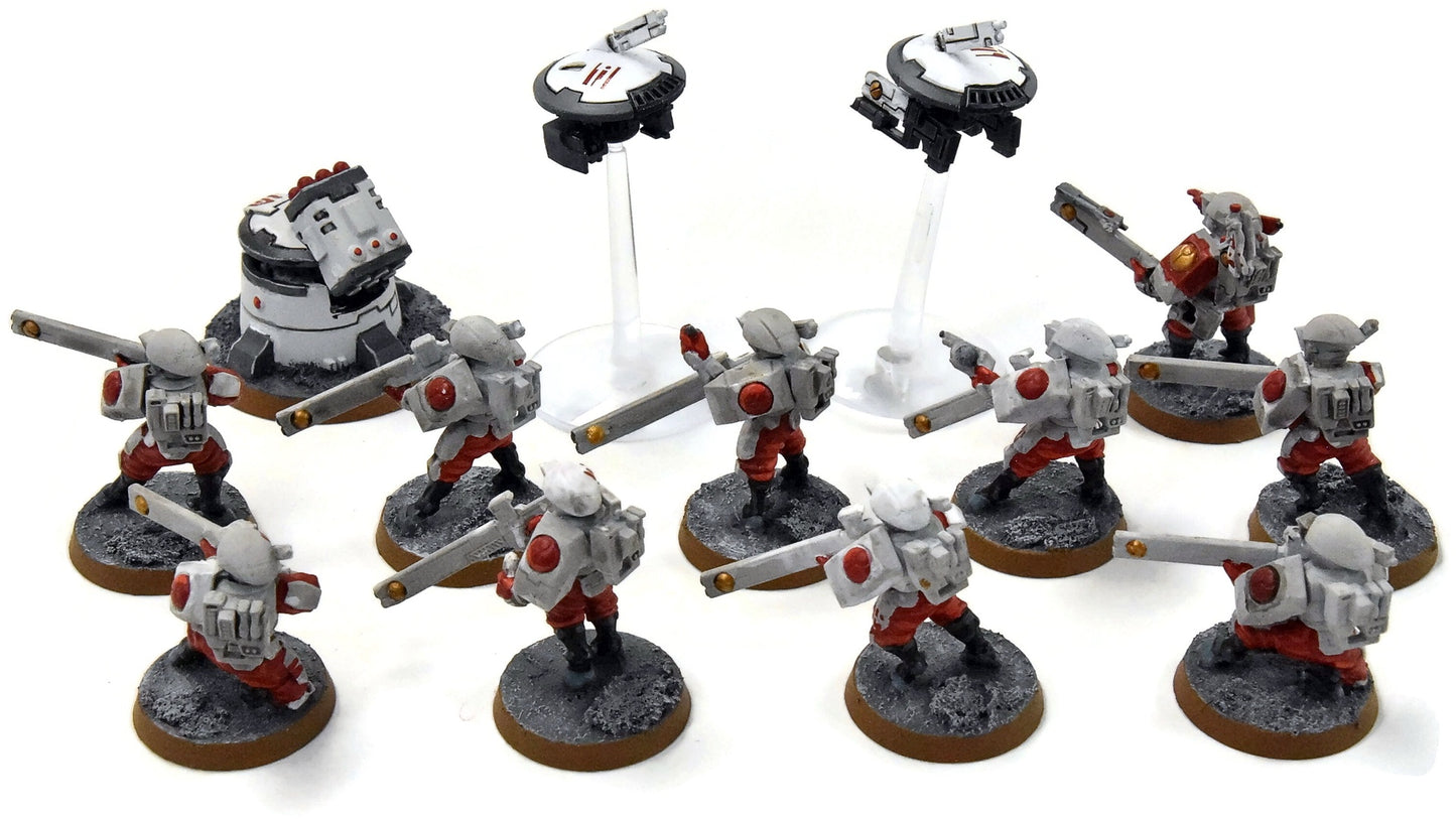 TAU EMPIRE 10 Fire Warriors #3 WELL PAINTED Warhammer 40K