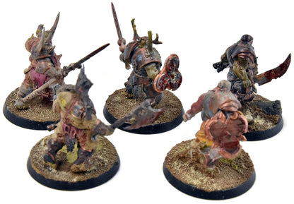MAGGOTKIN OF NURGLE 5 Putrid Blightkings #2 WELL PAINTED Sigmar 3726