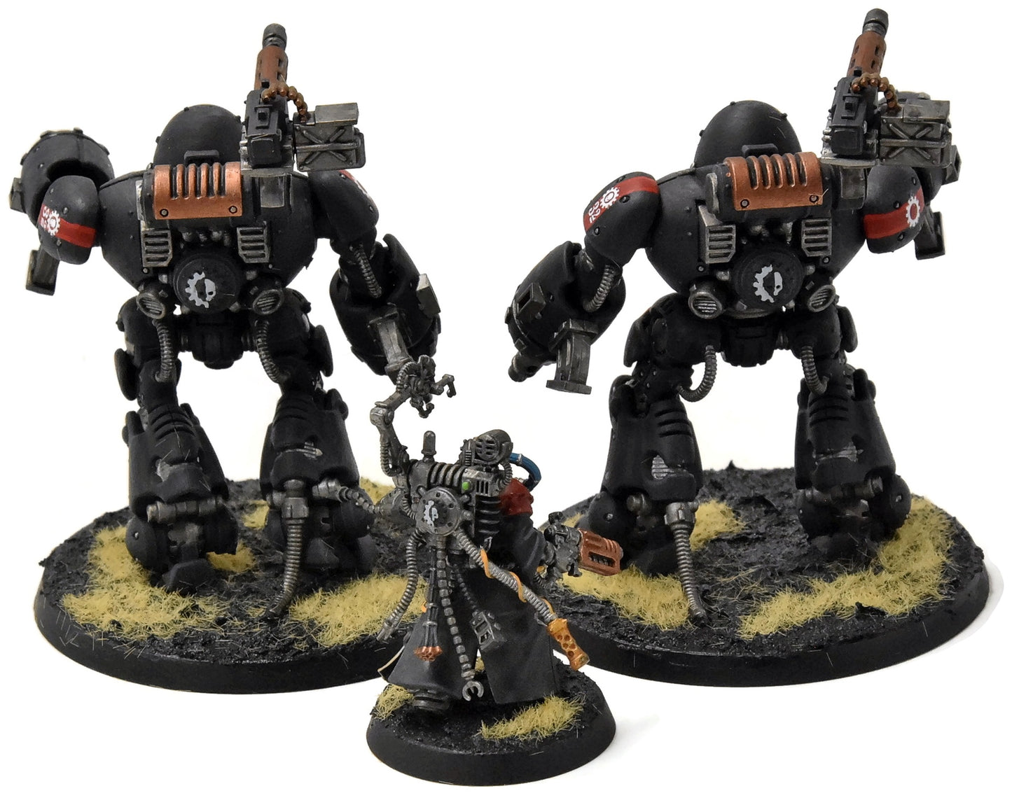ADEPTUS MECHANICUS 2 Kastellan Robots with Datasmith #2 WELL PAINTED 40K