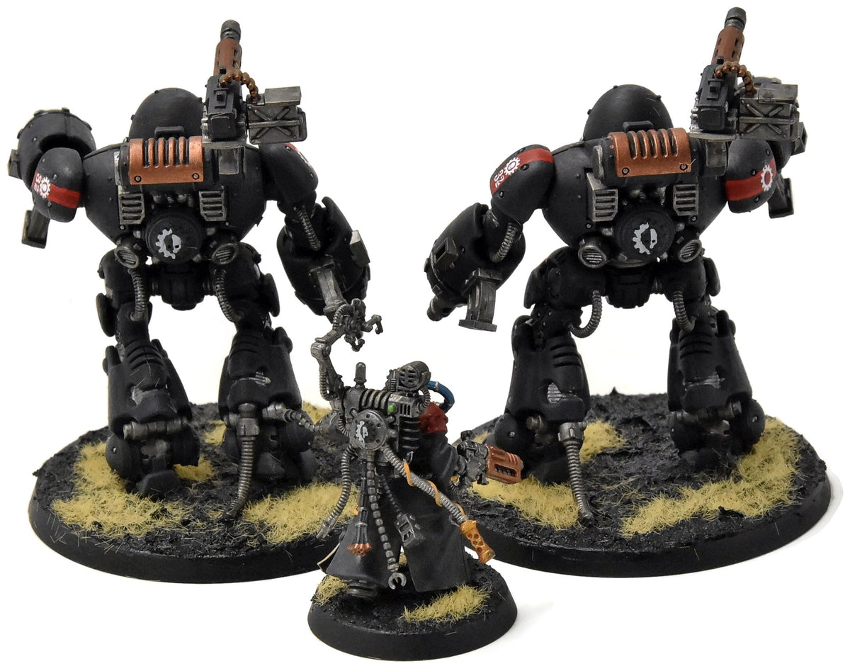 ADEPTUS MECHANICUS 2 Kastellan Robots with Datasmith #2 WELL PAINTED 40K