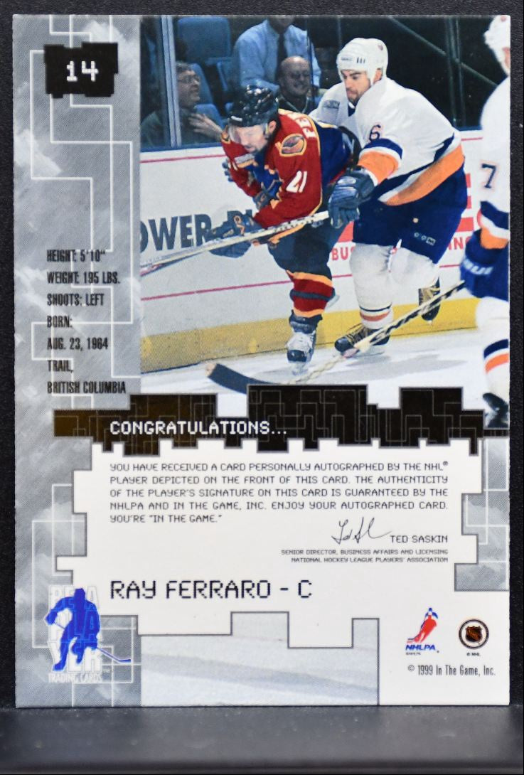 1999-100 In the Game Millennium Signature Series Auto Ray Ferraro Auto 2691