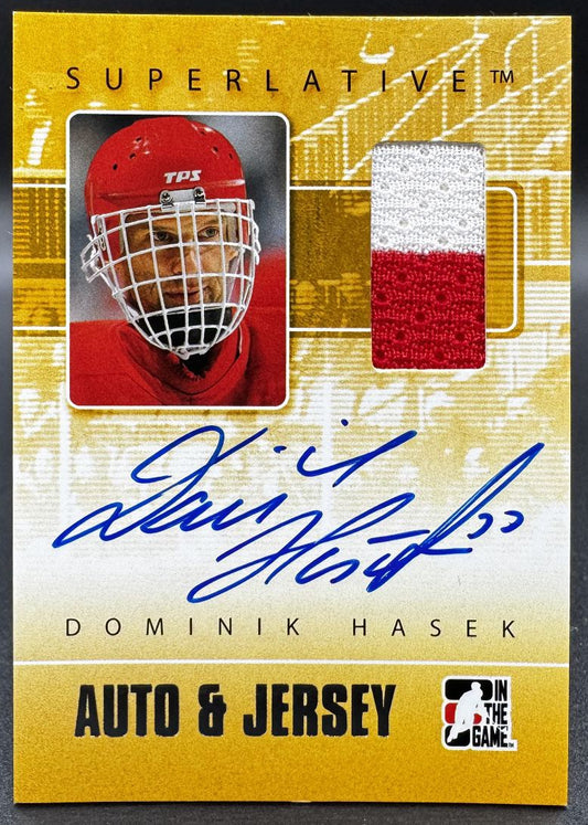 2008-09 In The Game Superlative Auto & Jersey Dominik Hasek AJ-DH Auto Jersey