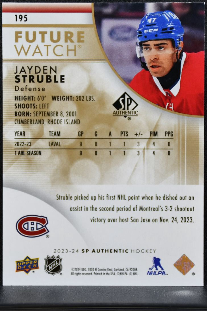 2023-24 SP Authentic Future Watch Limited Gold Struble Canadiens RC /99 9667