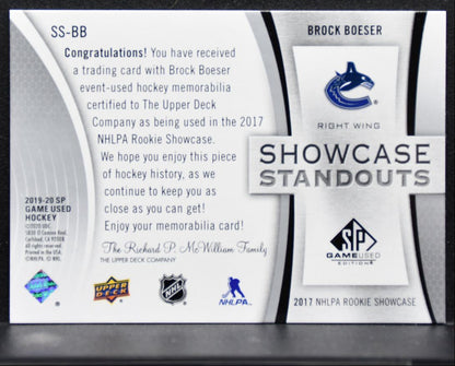 2019-20 SP Game Used Showcase Standouts Jersey Brock Boeser Canucks Jersey 3476