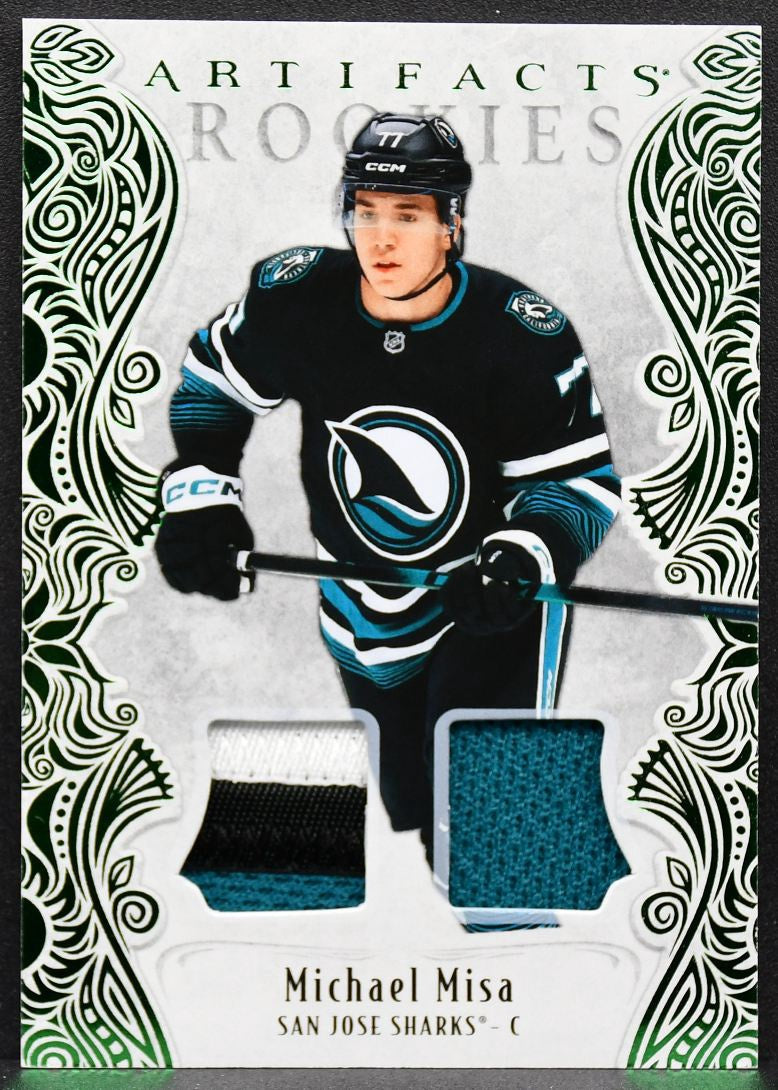 2025-26 UD Artifacts Rookies Emerald Material Redemptions Misa RC Patch 6384
