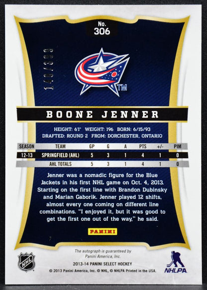 2013-14 Panini Select Rookie Auto Boone Jenner 306 RC Auto 148/399 4051