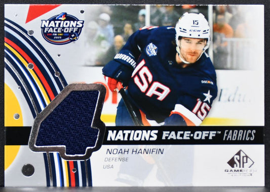 2025-26 SP Game Used 4 Nations Face Off Fabrics Noah Hanifin 4N-NH Jersey 7206
