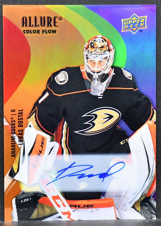 2022-23 UD Allure Color Full Rainbow Auto Lukas Dostal SF-35 Anaheim Ducks Auto