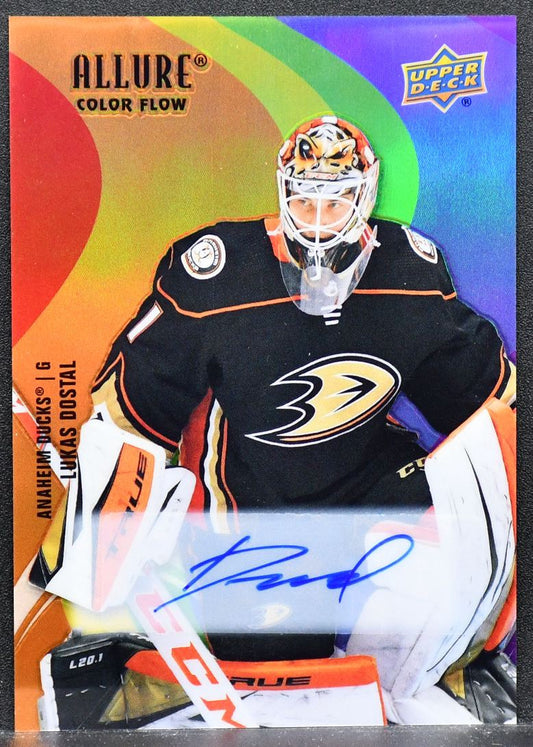 2022-23 UD Allure Color Full Rainbow Auto Lukas Dostal SF-35 Anaheim Ducks Auto