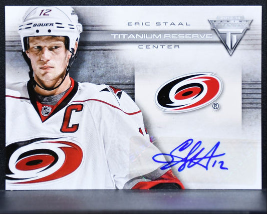 2013-14 Panini Titanium Reserve Eric Staal TR-ERS Carolina Hurricanes Auto 9656