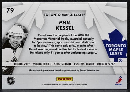2010-11 Donruss Boys of Winter Phil Kessel 79 Toronto Maple Leafs Jersey 2356
