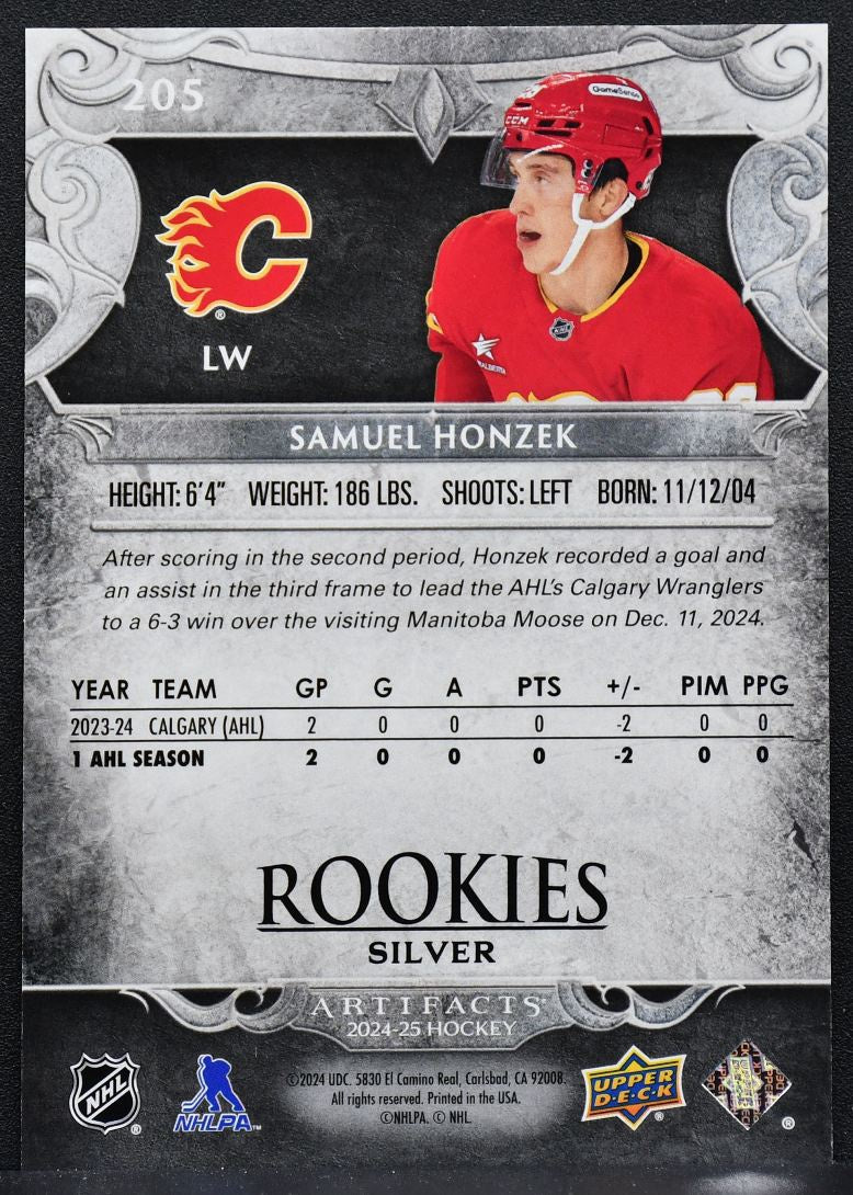 2024-25 Upper Deck Artifacts Rookies Silver Samuel Honzek 205 RC 225/899 7527