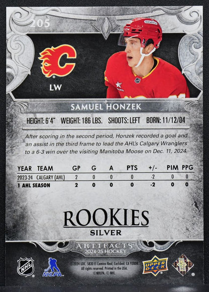 2024-25 Upper Deck Artifacts Rookies Silver Samuel Honzek 205 RC 225/899 7527