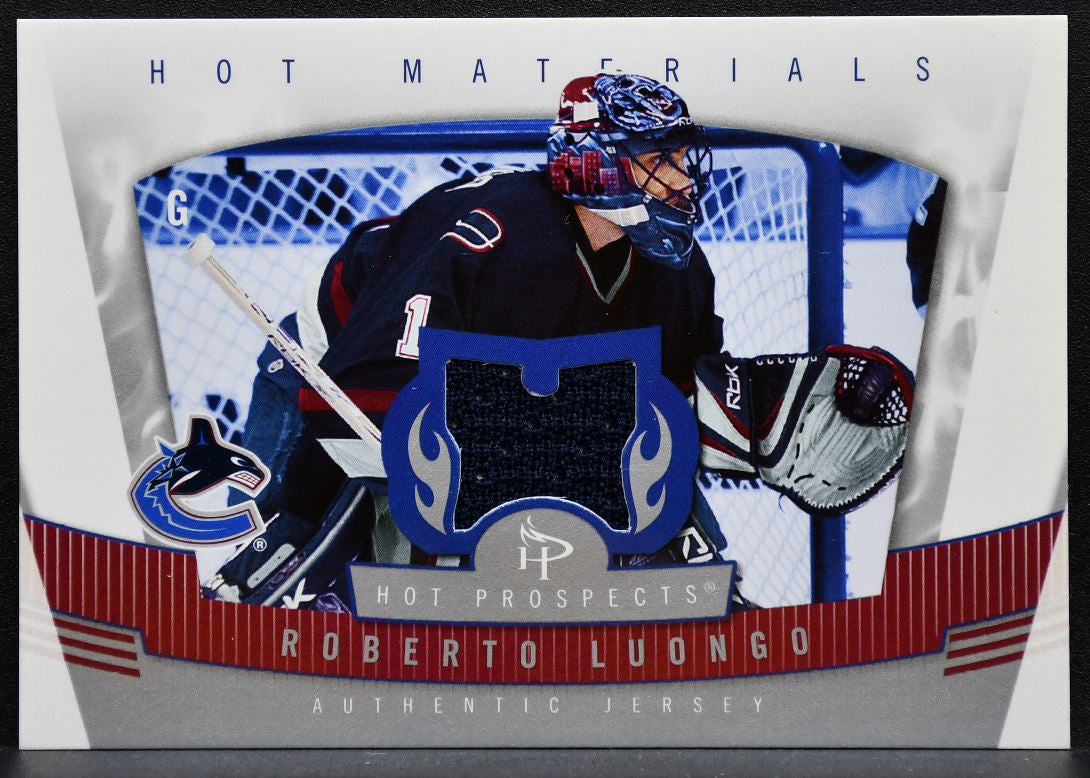 2007-08 Fleer Hot Prospects Hot Materials Roberto Luongo Canucks Jersey 7837