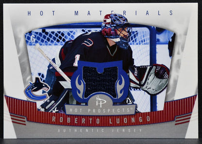 2007-08 Fleer Hot Prospects Hot Materials Roberto Luongo Canucks Jersey 7837