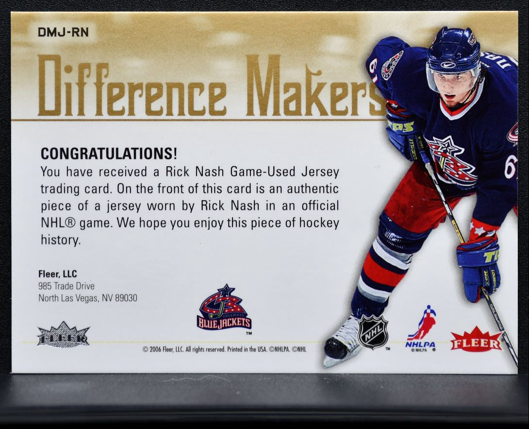 2005-06 Fleer Ultra Difference Makers Jersey Nash Blue Jackets Jersey 3453
