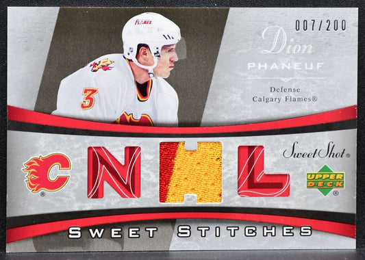 2006-07 Upper Deck Sweet Shot Stitches Dion Phaneuf Flames 007/200 Jersey 8405