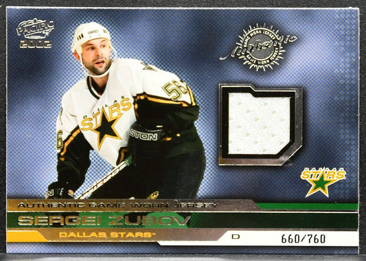 2001-02 Pacific Jerseys Sergei Zubov 12 Dallas Stars 660/760 Jersey 2358