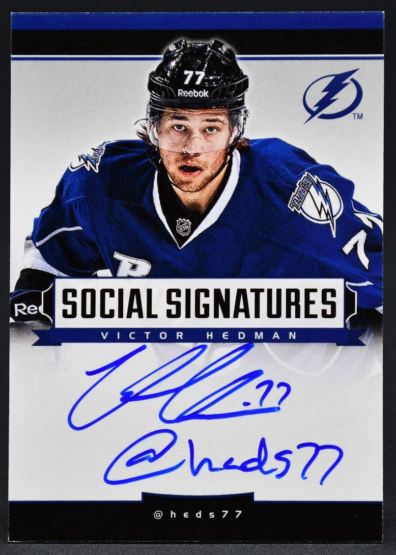 2012-13 Panini Totally Certified Social Signatures Victor Hedman SS-VH Auto