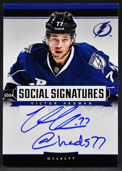 2012-13 Panini Totally Certified Social Signatures Victor Hedman SS-VH Auto
