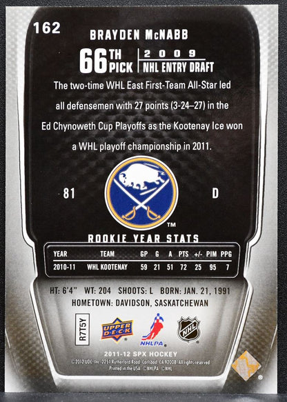2011-12 SPx Rookie Nikolai Kulemin 162 Buffalo Sabres RC 206/499 0504