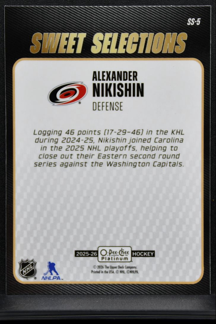 2025-26 O-Pee-Chee Platinum Sweet Selections Alexander Nikishin RC 9447
