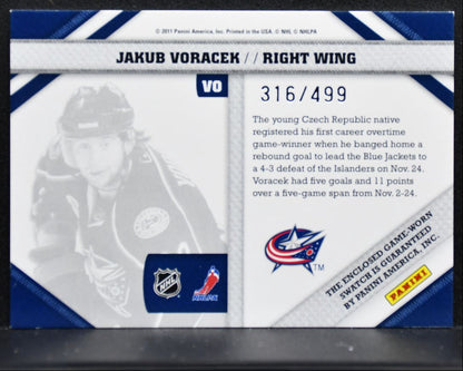 2010-11 Panini Pinnacle Threads Jakub Voracek VO Jackets 316/499 Jersey 4237