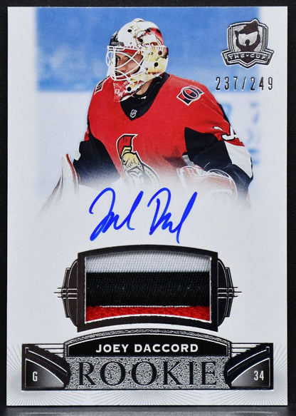 2019-20 UD The Cup Rookie Auto Patch Joey Daccord 69  RC Auto 237/249 Patch