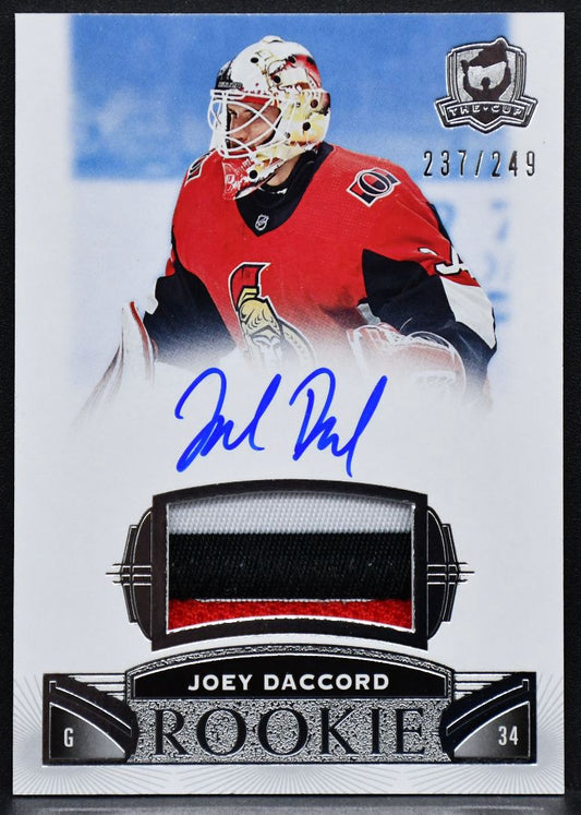 2019-20 UD The Cup Rookie Auto Patch Joey Daccord 69  RC Auto 237/249 Patch