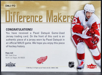 2005-06 Fleer Ultra Difference Makers Jersey Pavel Datsyuk Red Wings Jersey 8679