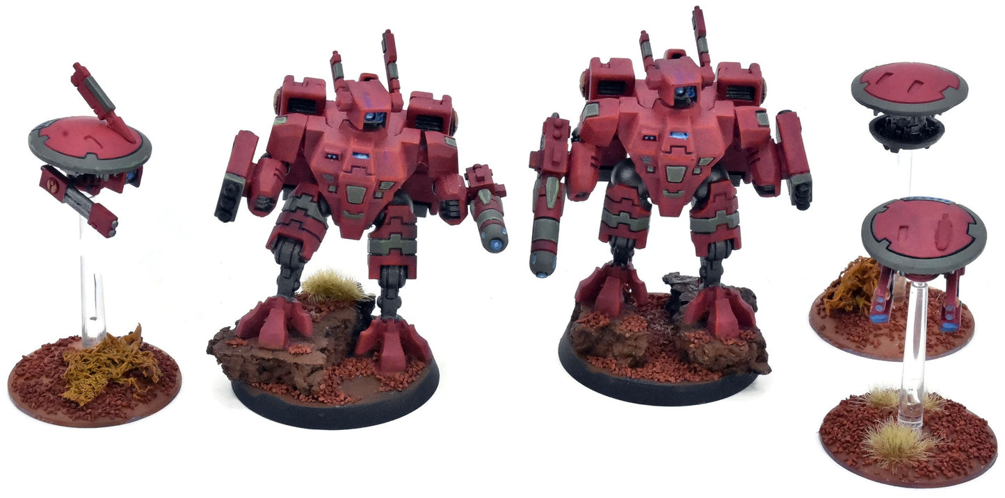 TAU EMPIRE 2 Xv8 Crisis Battlesuits #3 WELL PAINTED Warhammer 40K