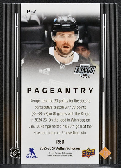 2025-26 SP Authentic Pageantry Red Adrian Kempe P-2 Los Angeles Kings 2034