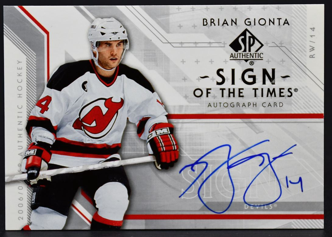 2007-08 SP Authentic Sign of the Times Brian Gionta Devils Auto