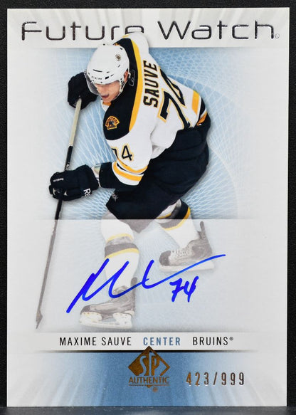 2012-13 SP Authentic Future Watch Auto Maxime Sauve Bruins RC Auto 423/999 8689