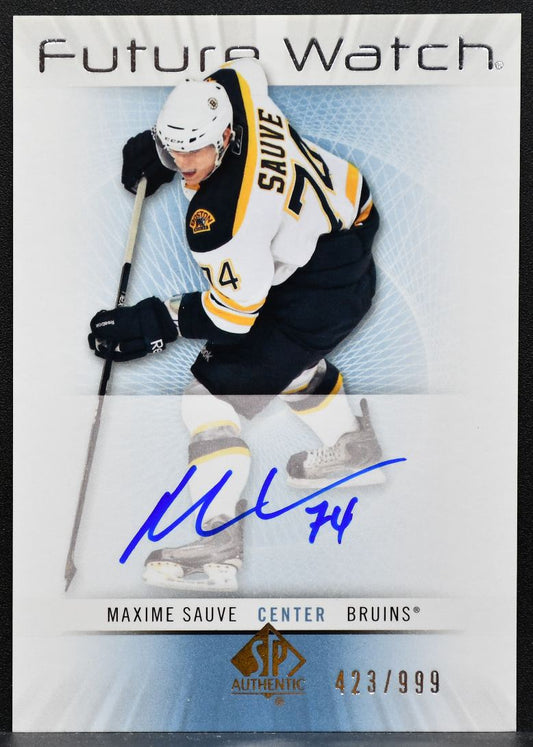 2012-13 SP Authentic Future Watch Auto Maxime Sauve Bruins RC Auto 423/999 8689
