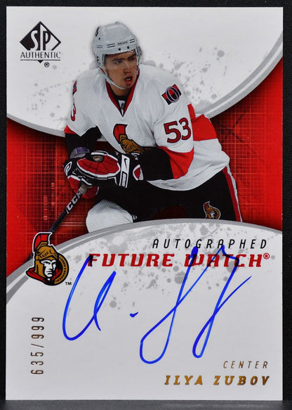 2008-09 SP Authentic Future Watch Auto Ilya Zubov Senators RC Auto 635/999 9305
