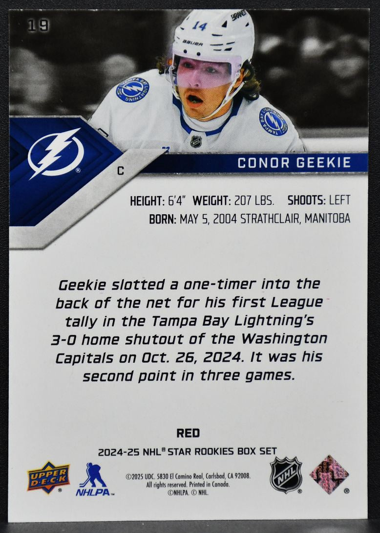 2024-25 Upper Deck NHL Star Rookies Box Set Red Conor Geekie 19 RC 58/75 1388
