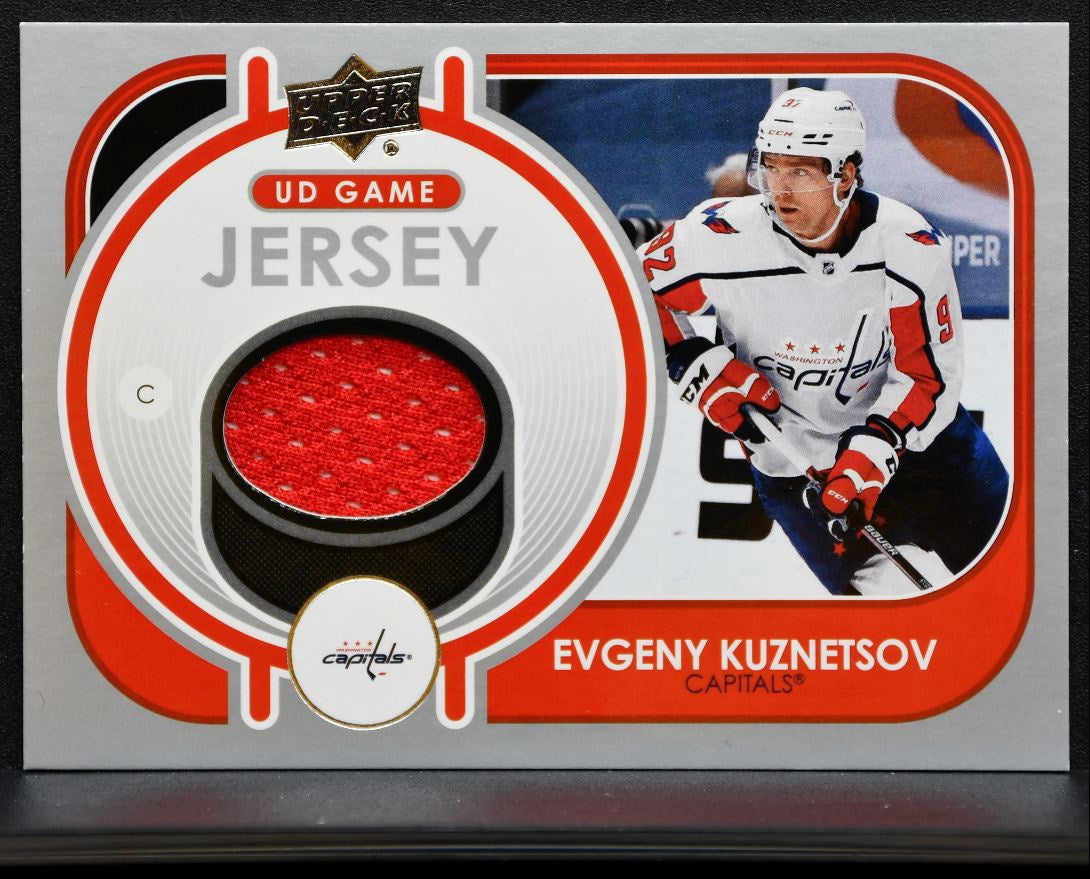 2021-22 UD Series 1 UD Game Jersey Evgeny Kuznetsov GJ-KU Capitals Jersey 0801