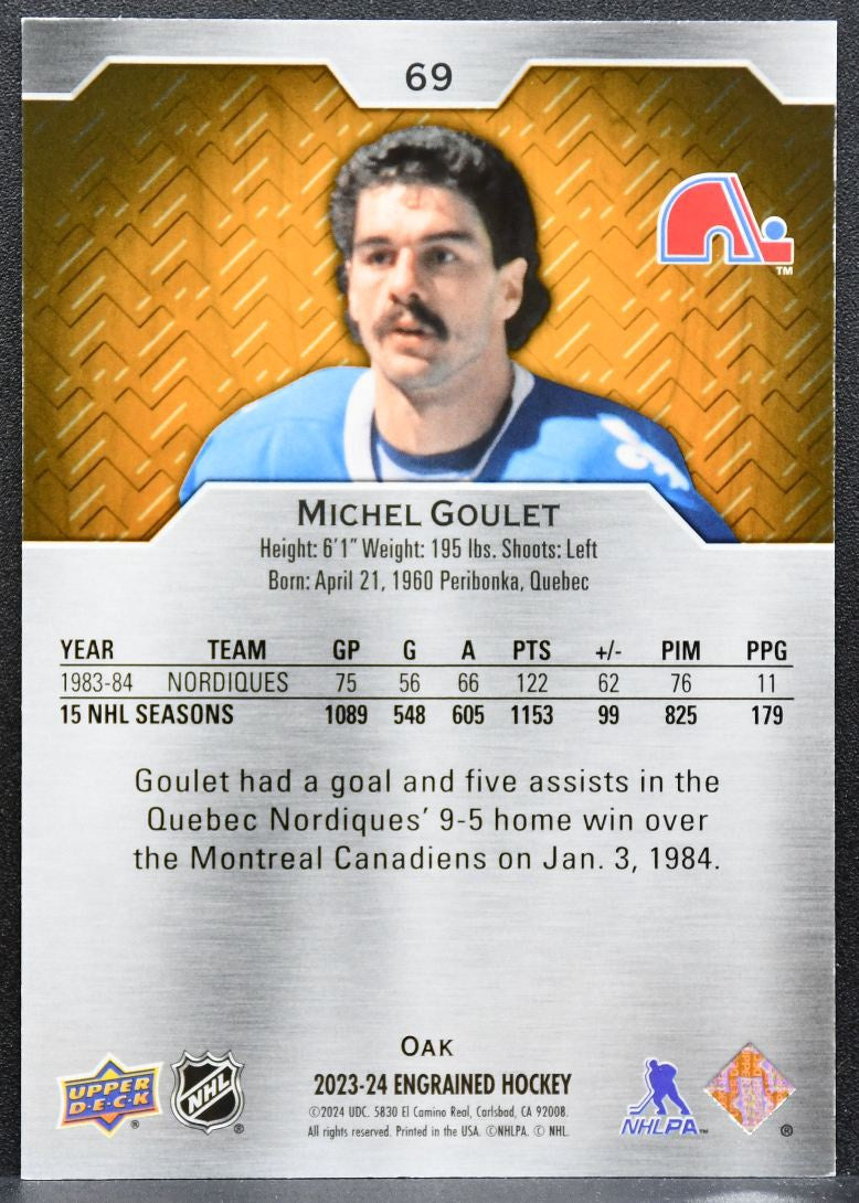2023-24 Upper Deck Engrained Oak Michel Goulet 69 Quebec Nordiques 292/299 5923