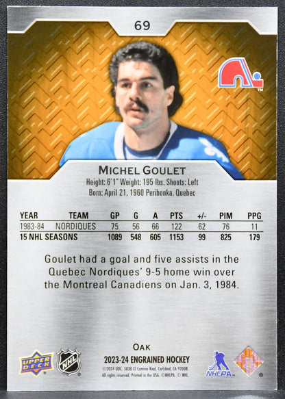 2023-24 Upper Deck Engrained Oak Michel Goulet 69 Quebec Nordiques 292/299 5923