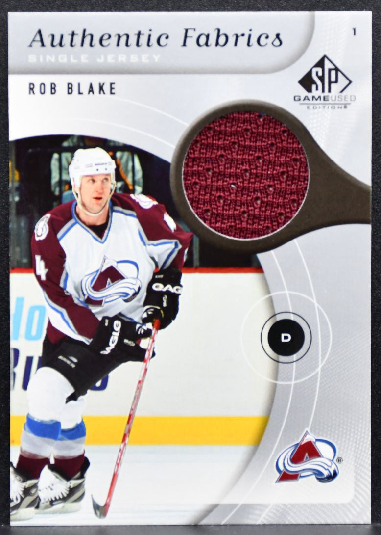 2005-06 SP Game Used Authentic Fabrics Rob Blake Colorado Avalanche Jersey 4705