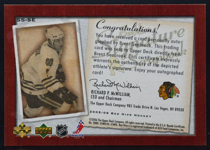 2005-06 UD Beehive Signature Scrapbook Brent Seabrook Chicago Blackhawks Auto